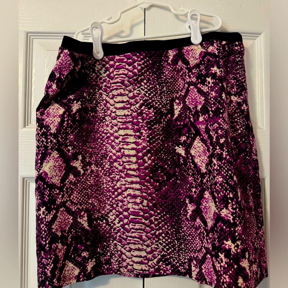 Loft purple snake print mini skirt